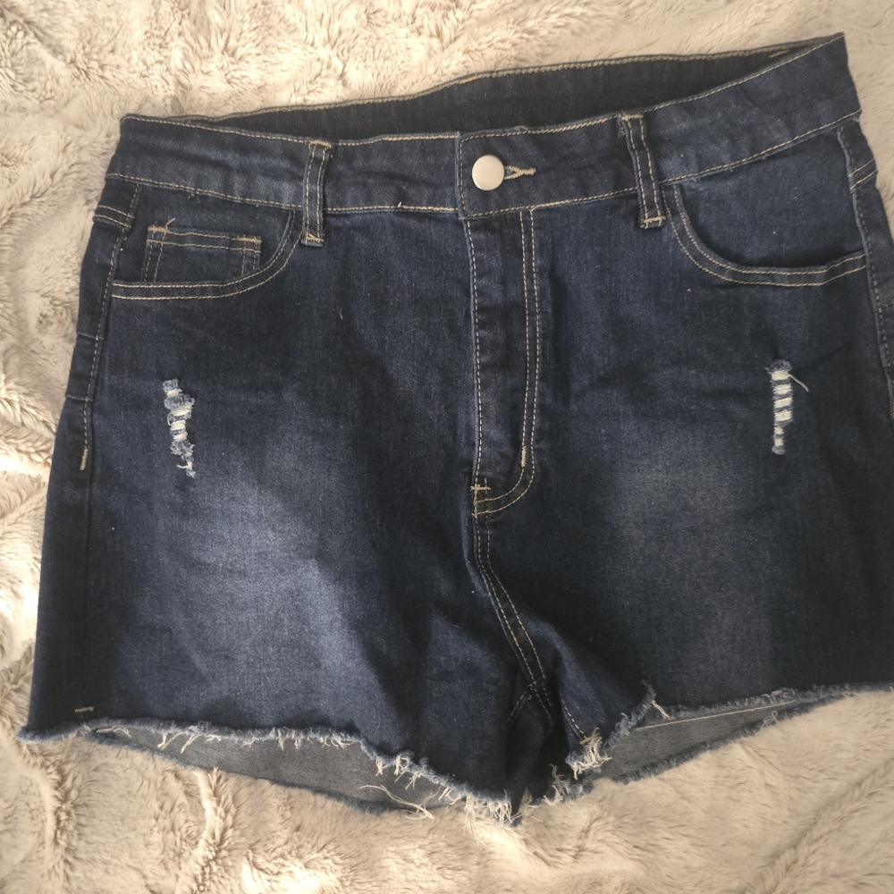 2/20 Denim Blue Women's Shorts- Green